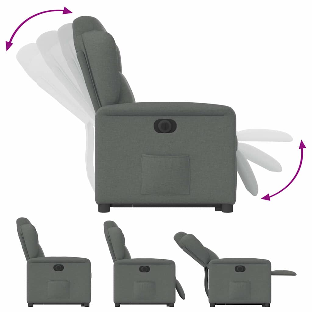 Fauteuil inclinable électrique gris foncé tissu - XIOS