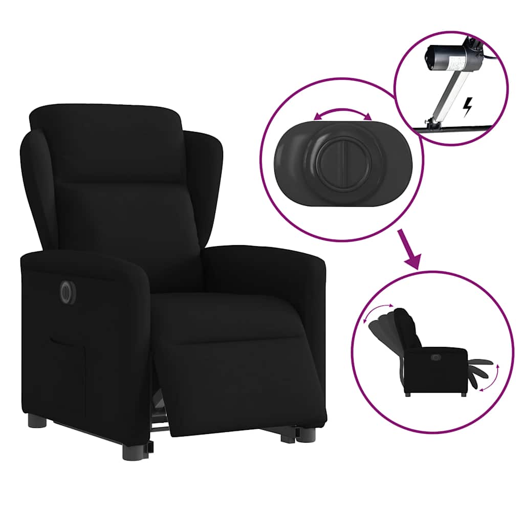 Fauteuil inclinable électrique noir tissu - XIOS