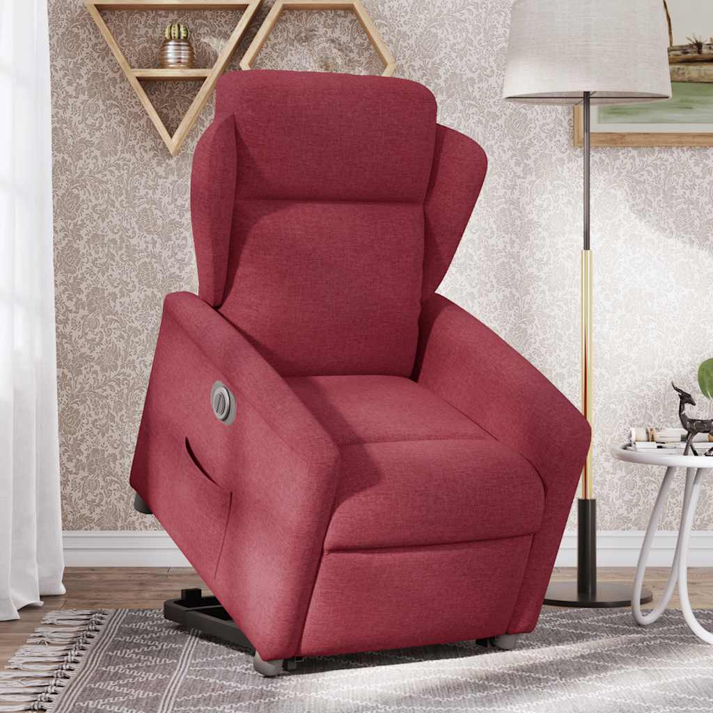 Fauteuil inclinable électrique rouge bordeaux tissu - XIOS