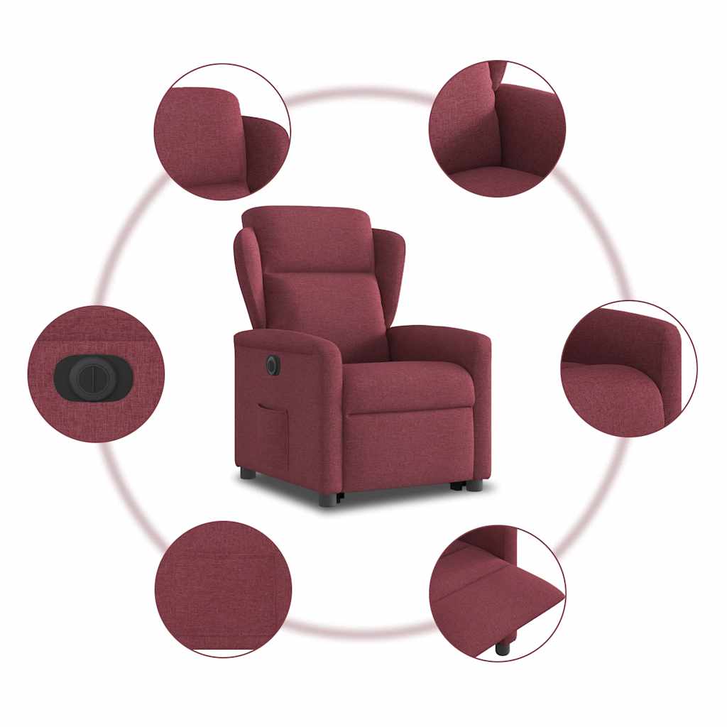 Fauteuil inclinable électrique rouge bordeaux tissu - XIOS