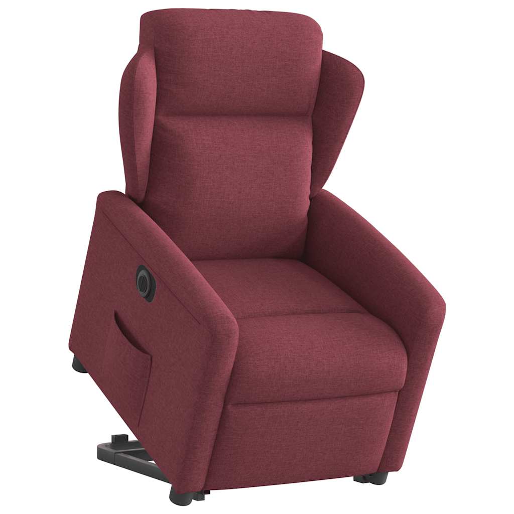 Fauteuil inclinable électrique rouge bordeaux tissu - XIOS