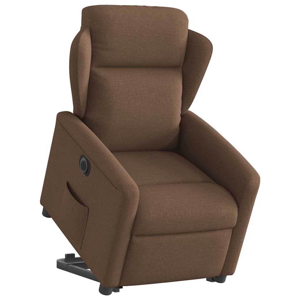 Fauteuil inclinable électrique marron tissu - XIOS