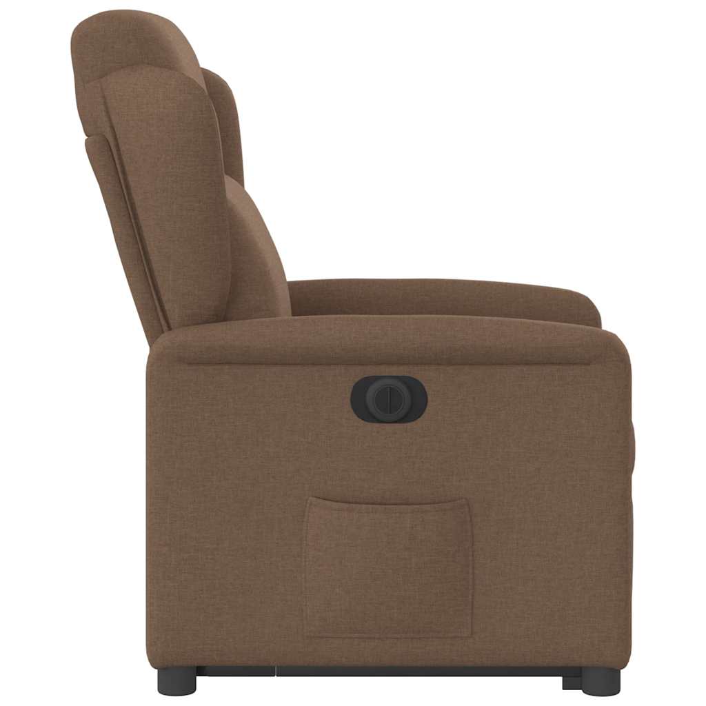 Fauteuil inclinable électrique marron tissu - XIOS