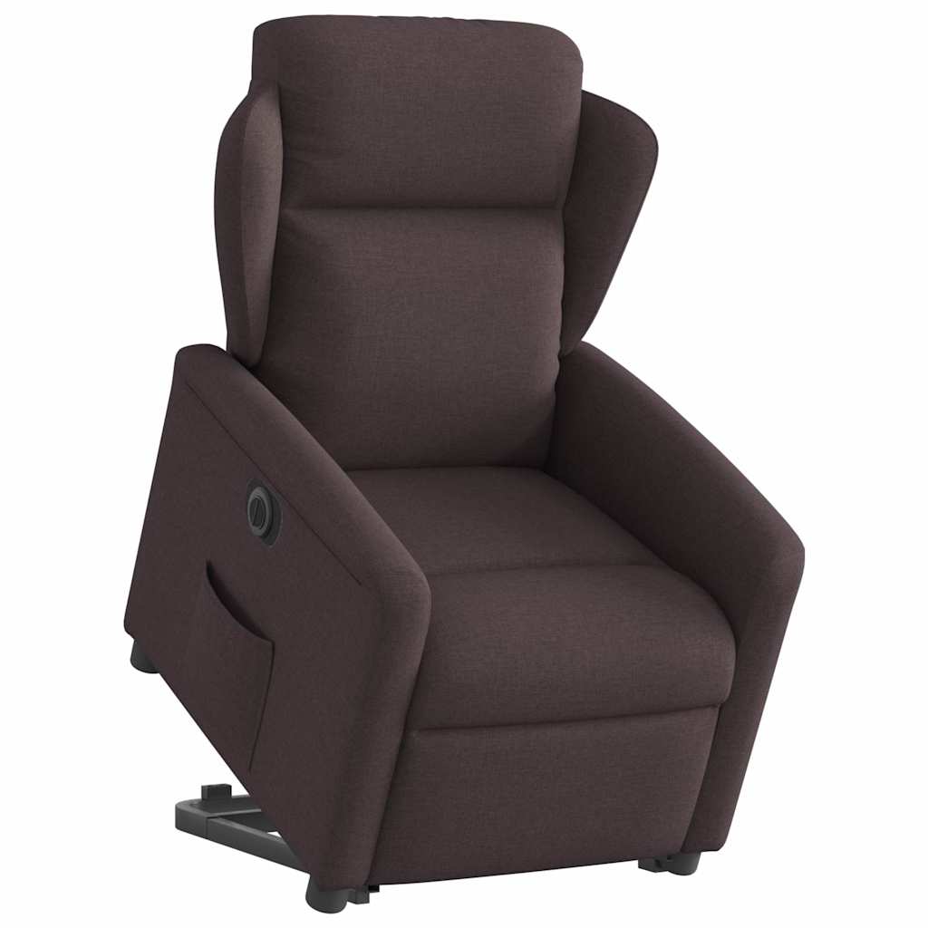 Fauteuil inclinable électrique marron foncé tissu - XIOS