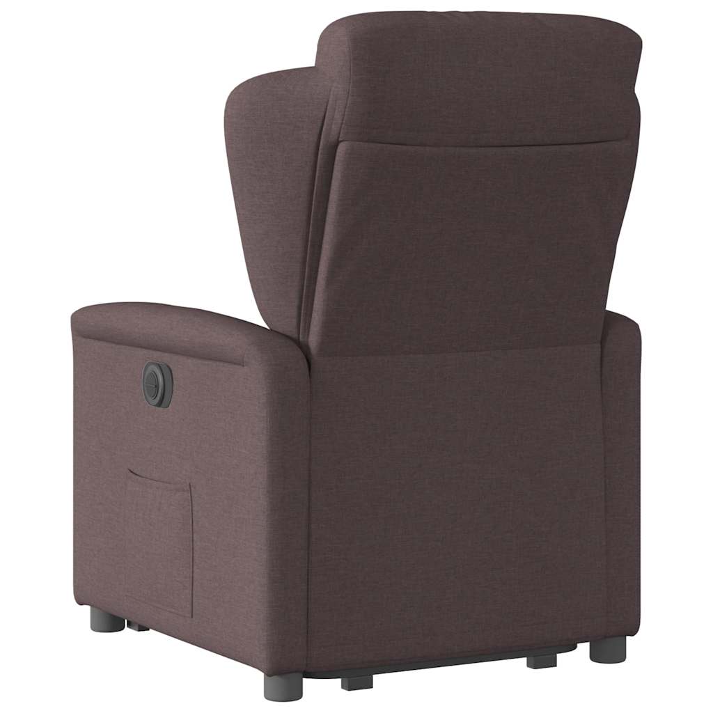 Fauteuil inclinable électrique marron foncé tissu - XIOS