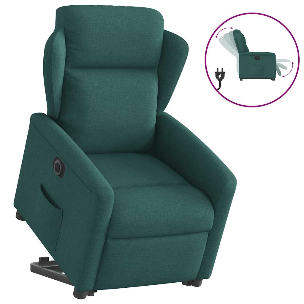 Fauteuil inclinable électrique vert foncé tissu - XIOS