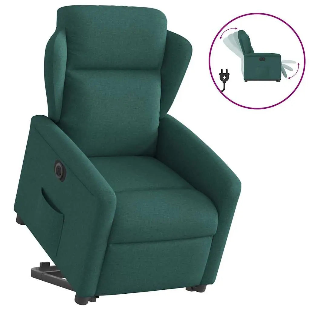 Fauteuil inclinable électrique vert foncé tissu - XIOS