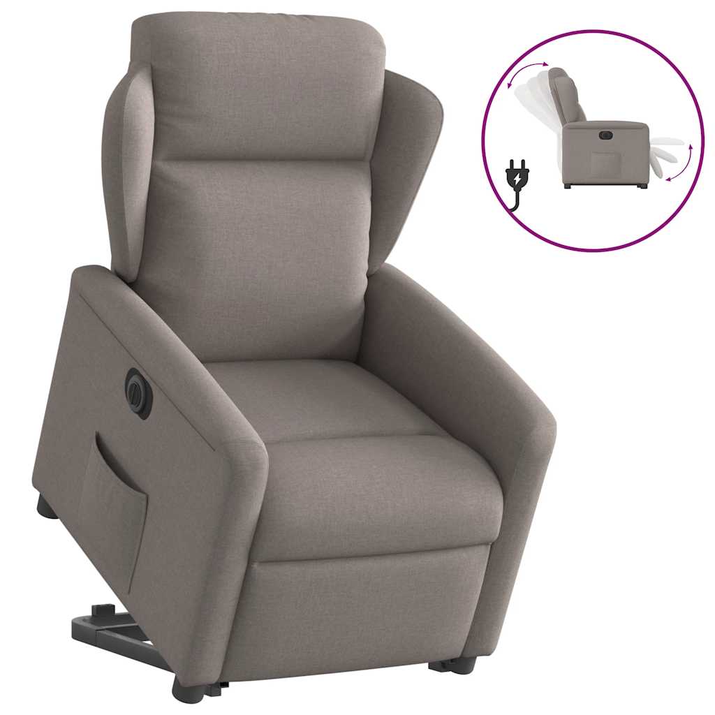 Fauteuil inclinable électrique taupe tissu
