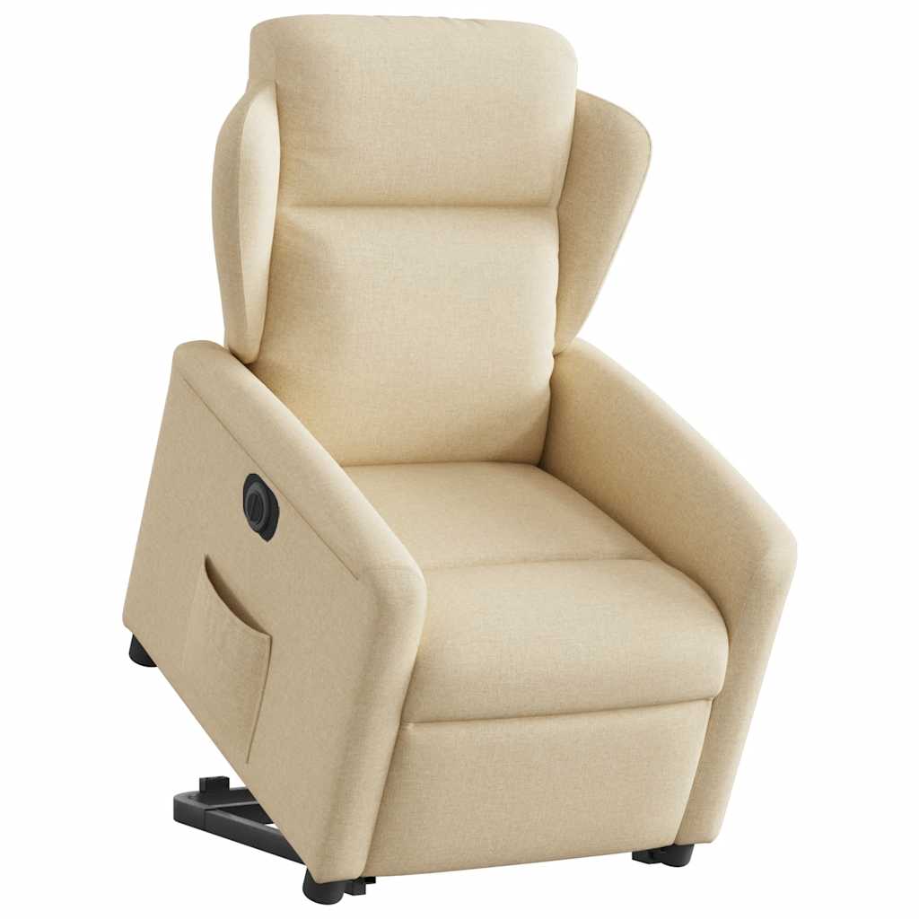 Fauteuil inclinable électrique crème tissu - XIOS