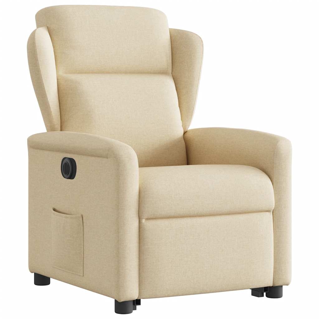 Fauteuil inclinable électrique crème tissu - XIOS
