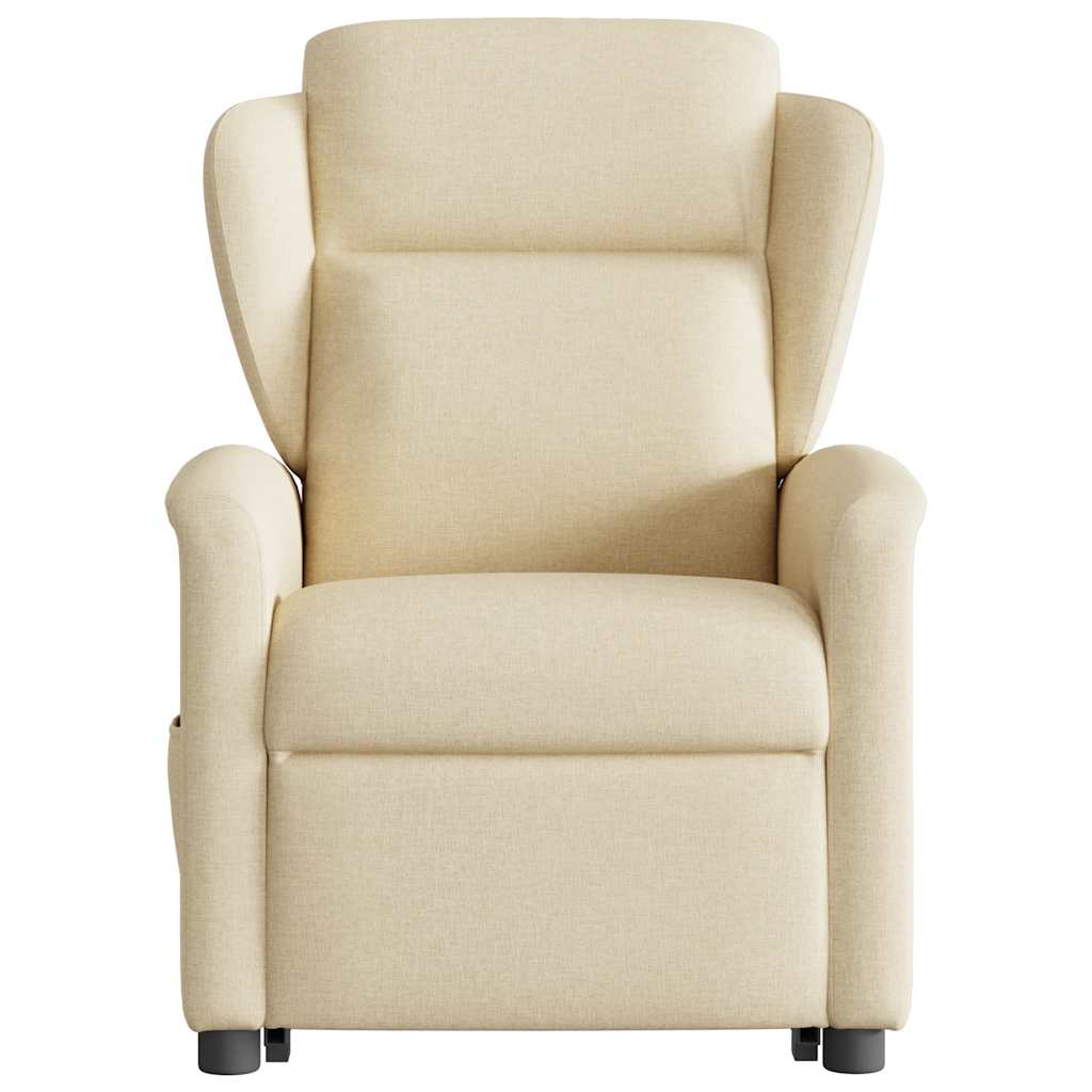 Fauteuil inclinable électrique crème tissu
