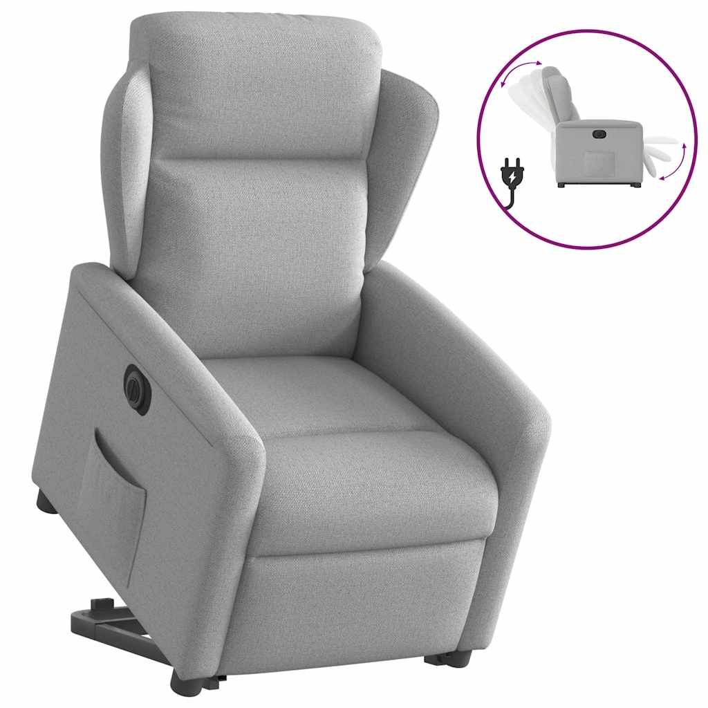 Fauteuil inclinable électrique gris nuage tissu