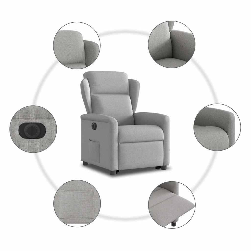 Fauteuil inclinable électrique gris nuage tissu - XIOS