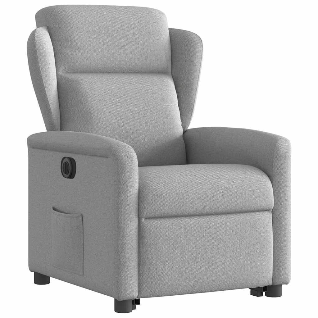 Fauteuil inclinable électrique gris nuage tissu - XIOS