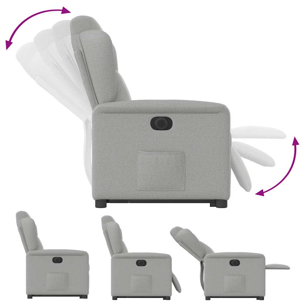 Fauteuil inclinable électrique gris nuage tissu