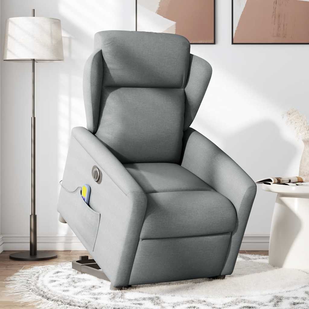 Fauteuil inclinable de massage électrique Gris clair Tissu - XIOS