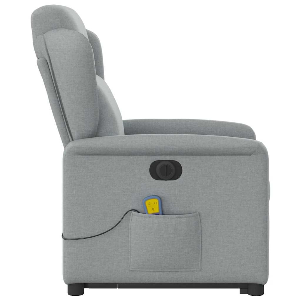 Fauteuil inclinable de massage électrique Gris clair Tissu - XIOS