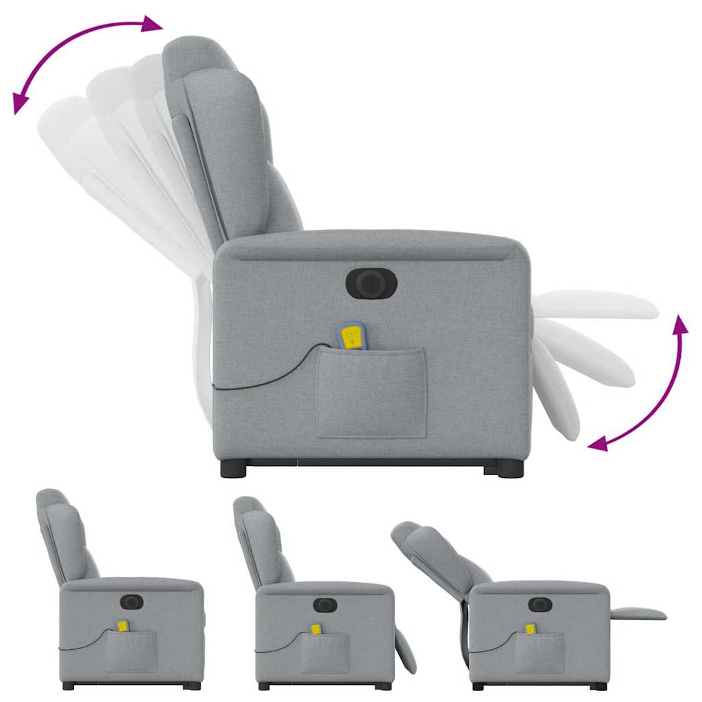 Fauteuil inclinable de massage électrique Gris clair Tissu - XIOS