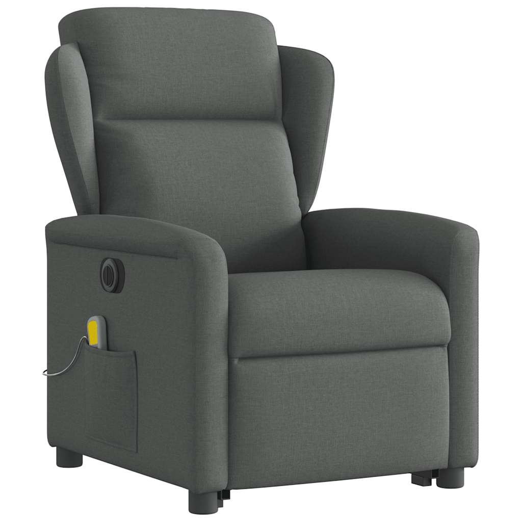 Fauteuil inclinable de massage électrique Gris foncé Tissu - XIOS