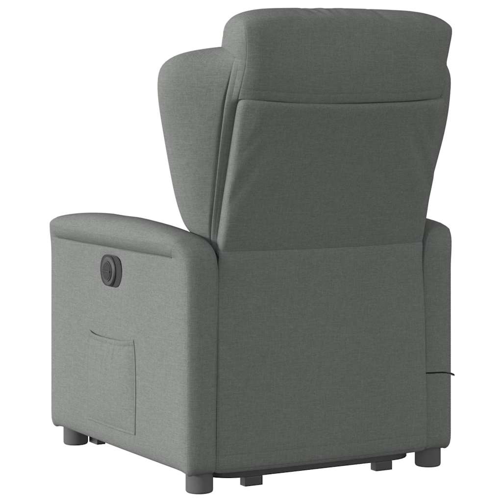 Fauteuil inclinable de massage électrique Gris foncé Tissu