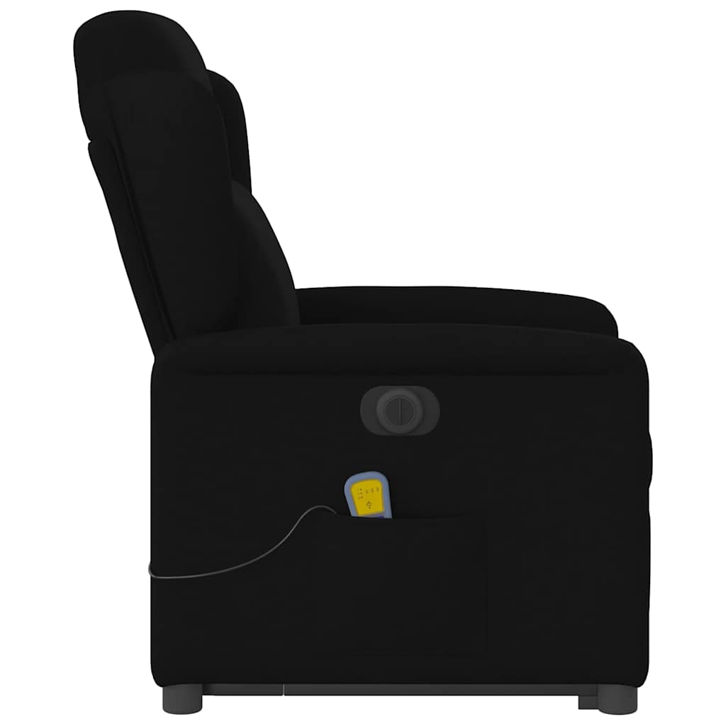 Fauteuil inclinable de massage électrique Noir Tissu
