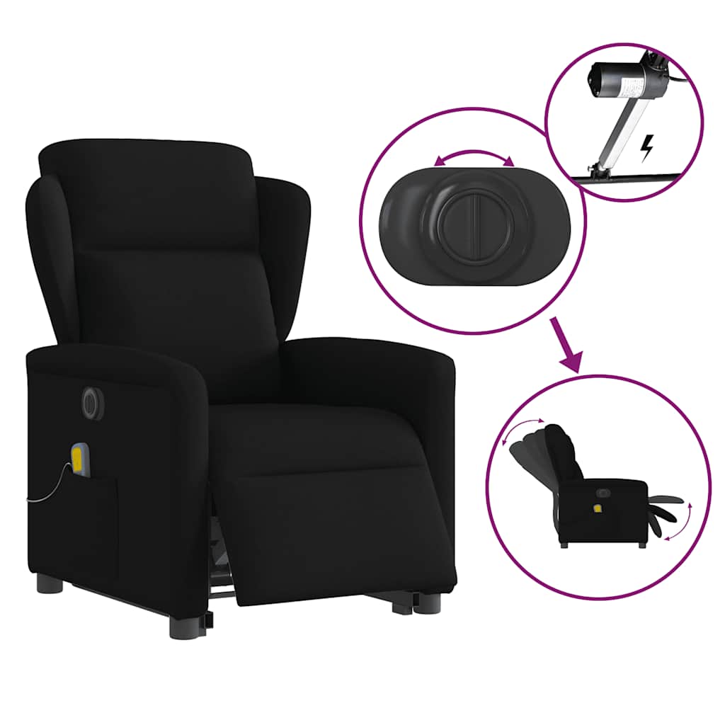 Fauteuil inclinable de massage électrique Noir Tissu - XIOS
