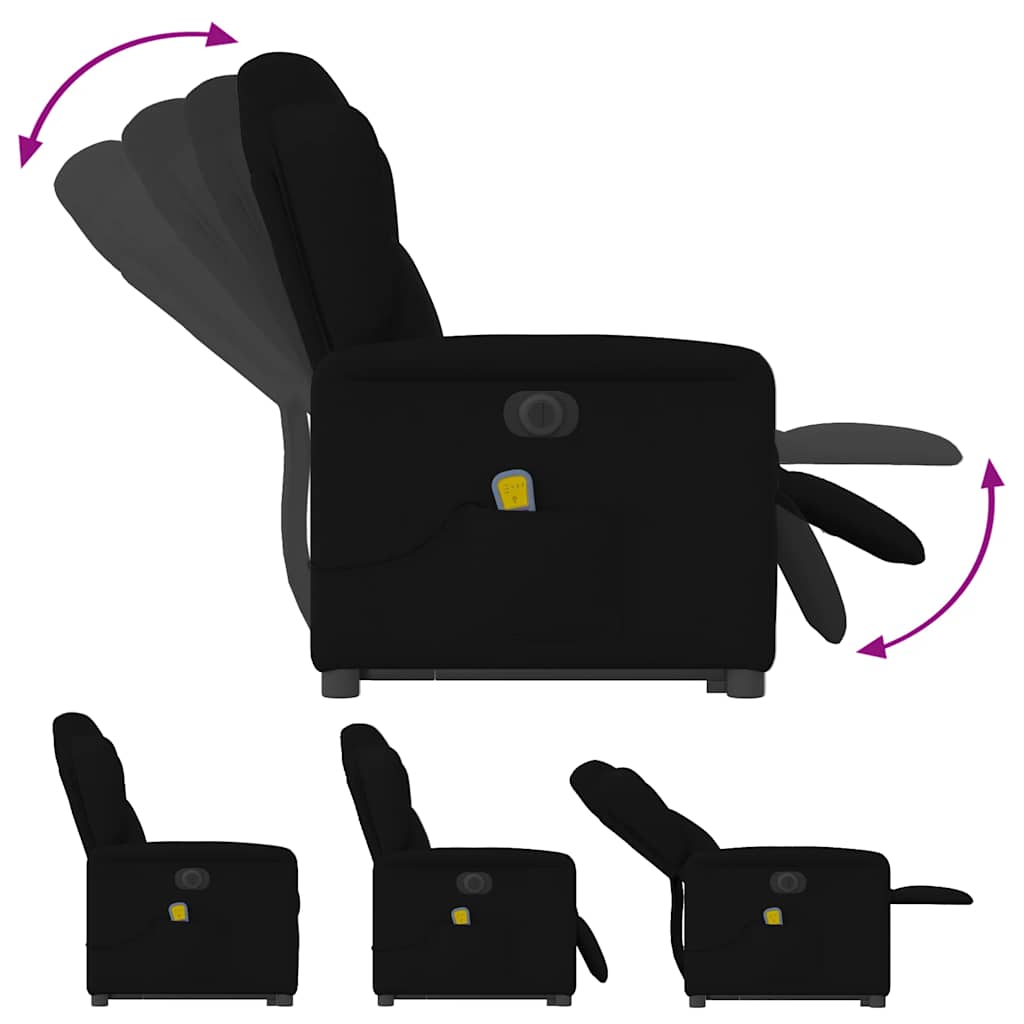 Fauteuil inclinable de massage électrique Noir Tissu - XIOS