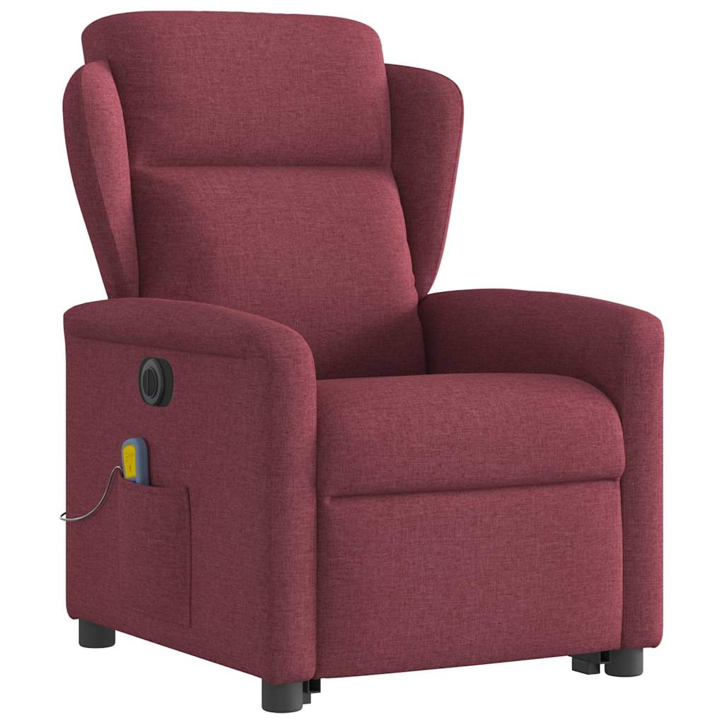 Fauteuil inclinable de massage électrique Rouge bordeaux Tissu - XIOS