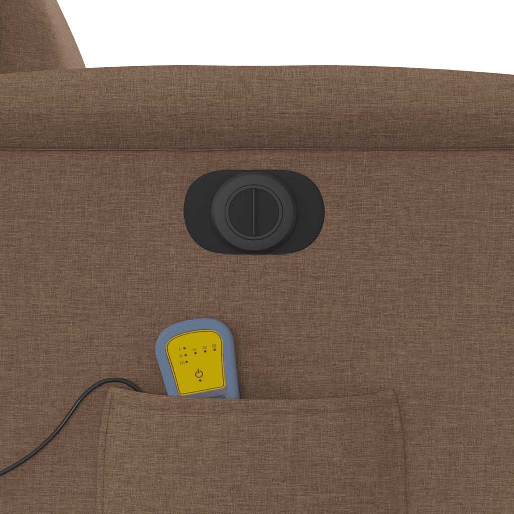 Fauteuil inclinable de massage électrique Marron Tissu