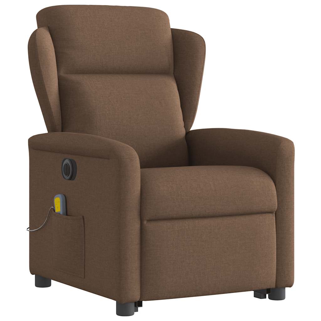Fauteuil inclinable de massage électrique Marron Tissu - XIOS