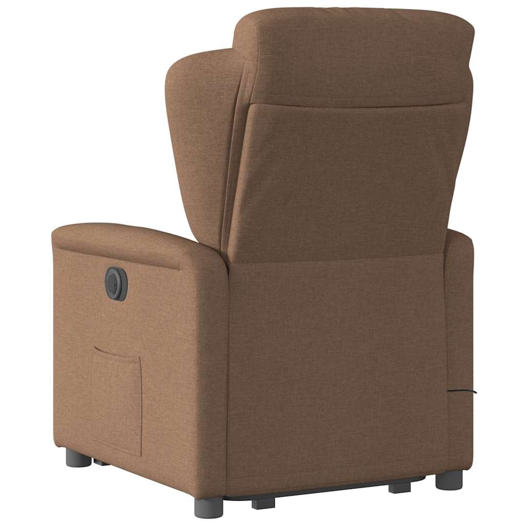 Fauteuil inclinable de massage électrique Marron Tissu