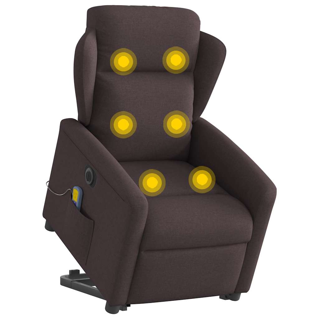 Fauteuil inclinable de massage électrique Marron foncé Tissu - XIOS
