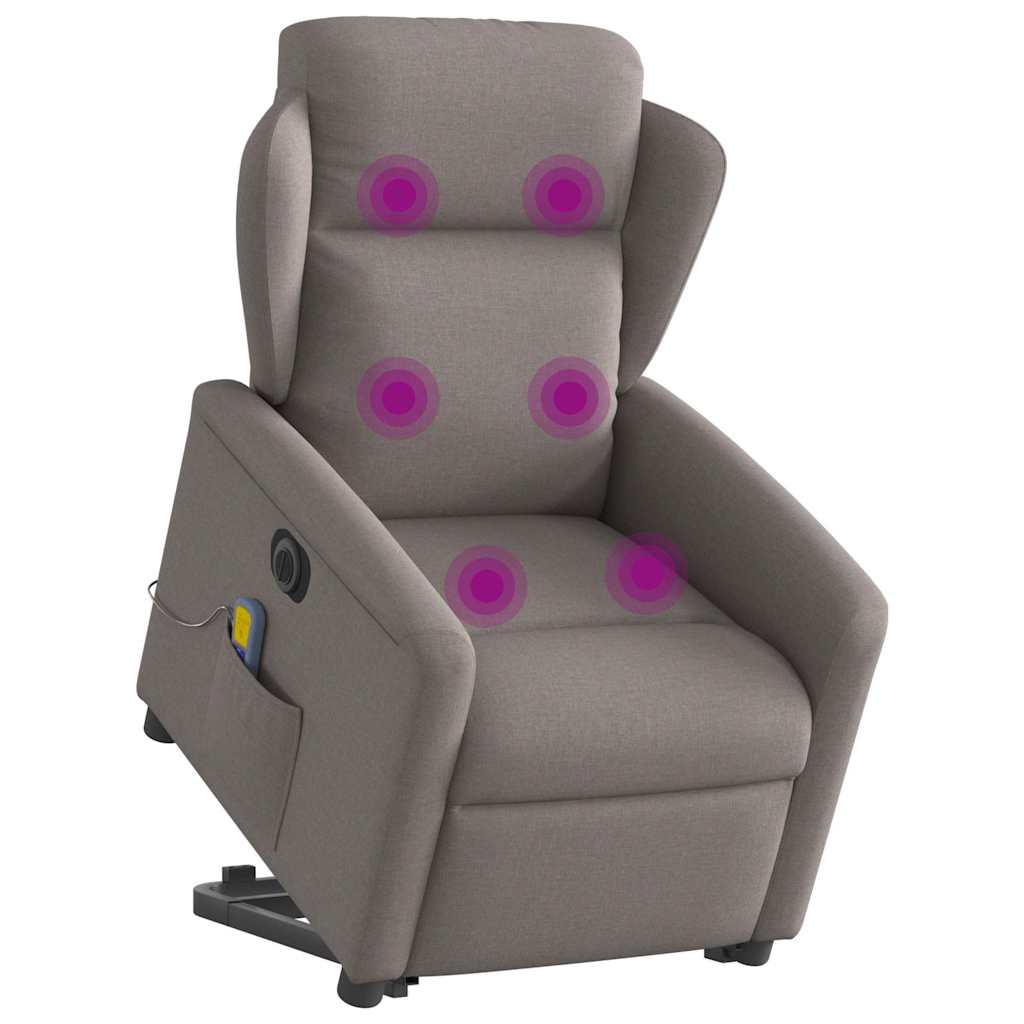 Fauteuil inclinable de massage électrique Taupe Tissu - XIOS