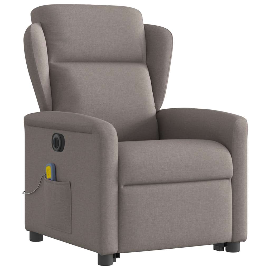 Fauteuil inclinable de massage électrique Taupe Tissu - XIOS