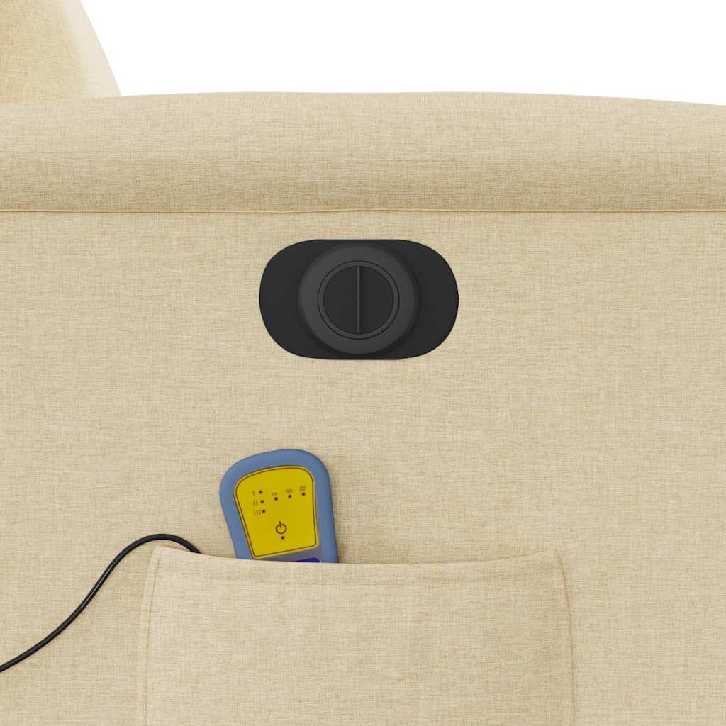 Fauteuil inclinable de massage électrique Crème Tissu