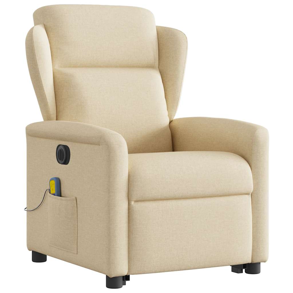 Fauteuil inclinable de massage électrique Crème Tissu - XIOS
