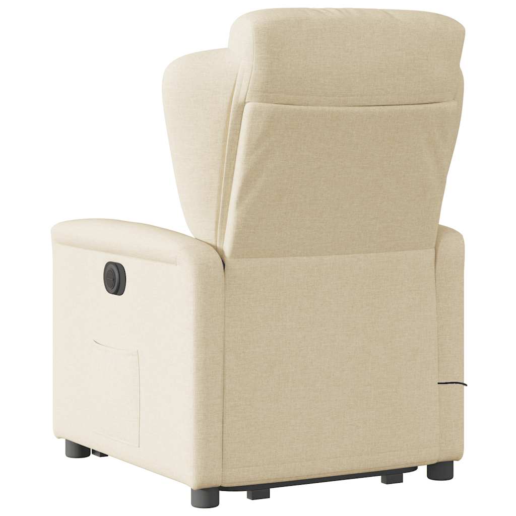 Fauteuil inclinable de massage électrique Crème Tissu - XIOS