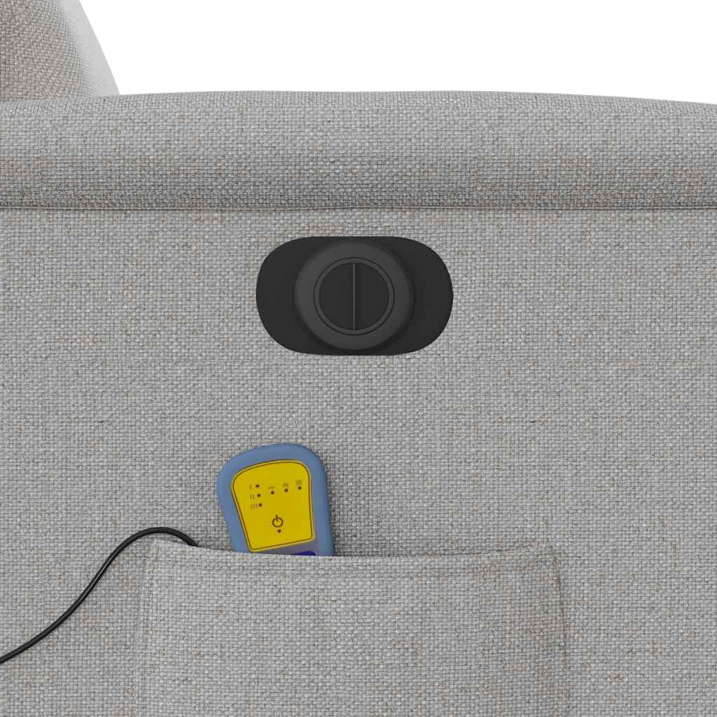 Fauteuil inclinable de massage électrique gris nuage tissu