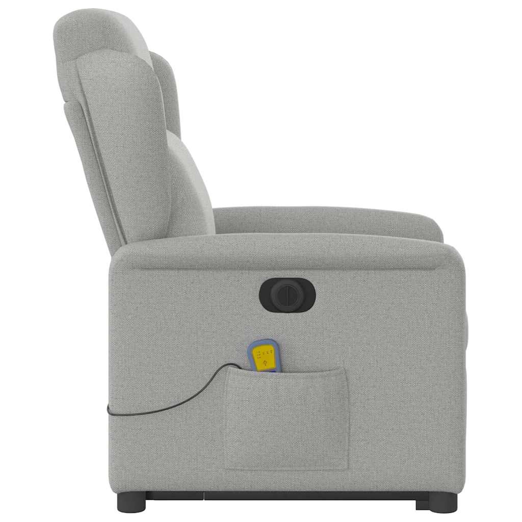 Fauteuil inclinable de massage électrique gris nuage tissu - XIOS