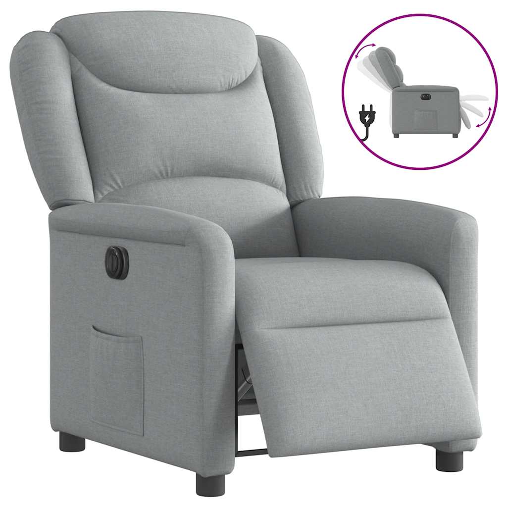 Fauteuil inclinable électrique Gris clair Tissu - XIOS