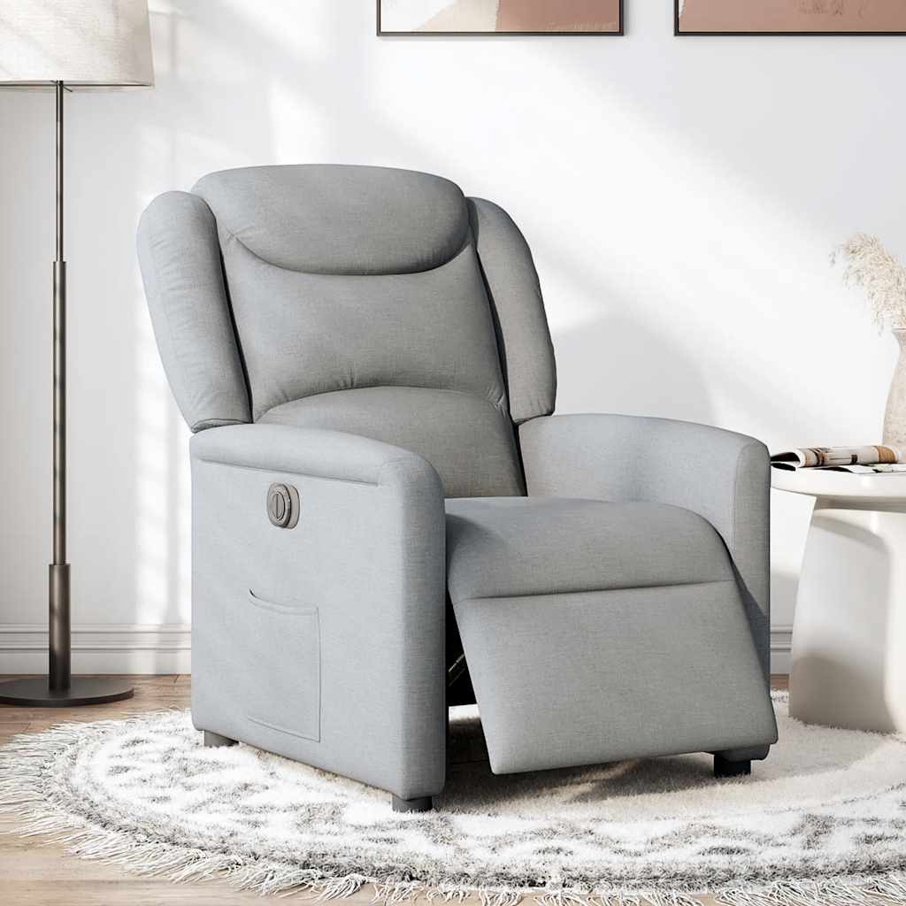 Fauteuil inclinable électrique Gris clair Tissu - XIOS