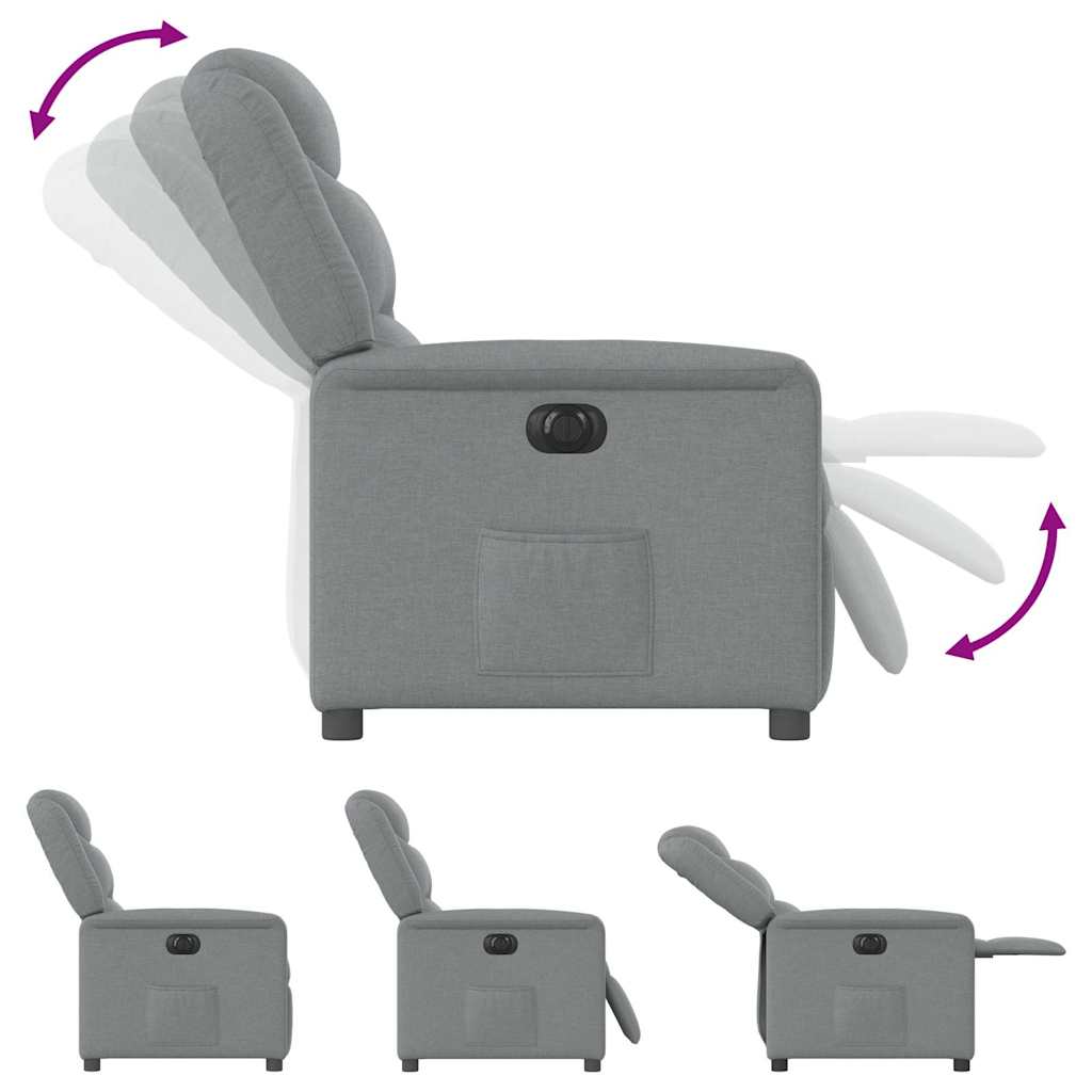 Fauteuil inclinable électrique Gris clair Tissu - XIOS