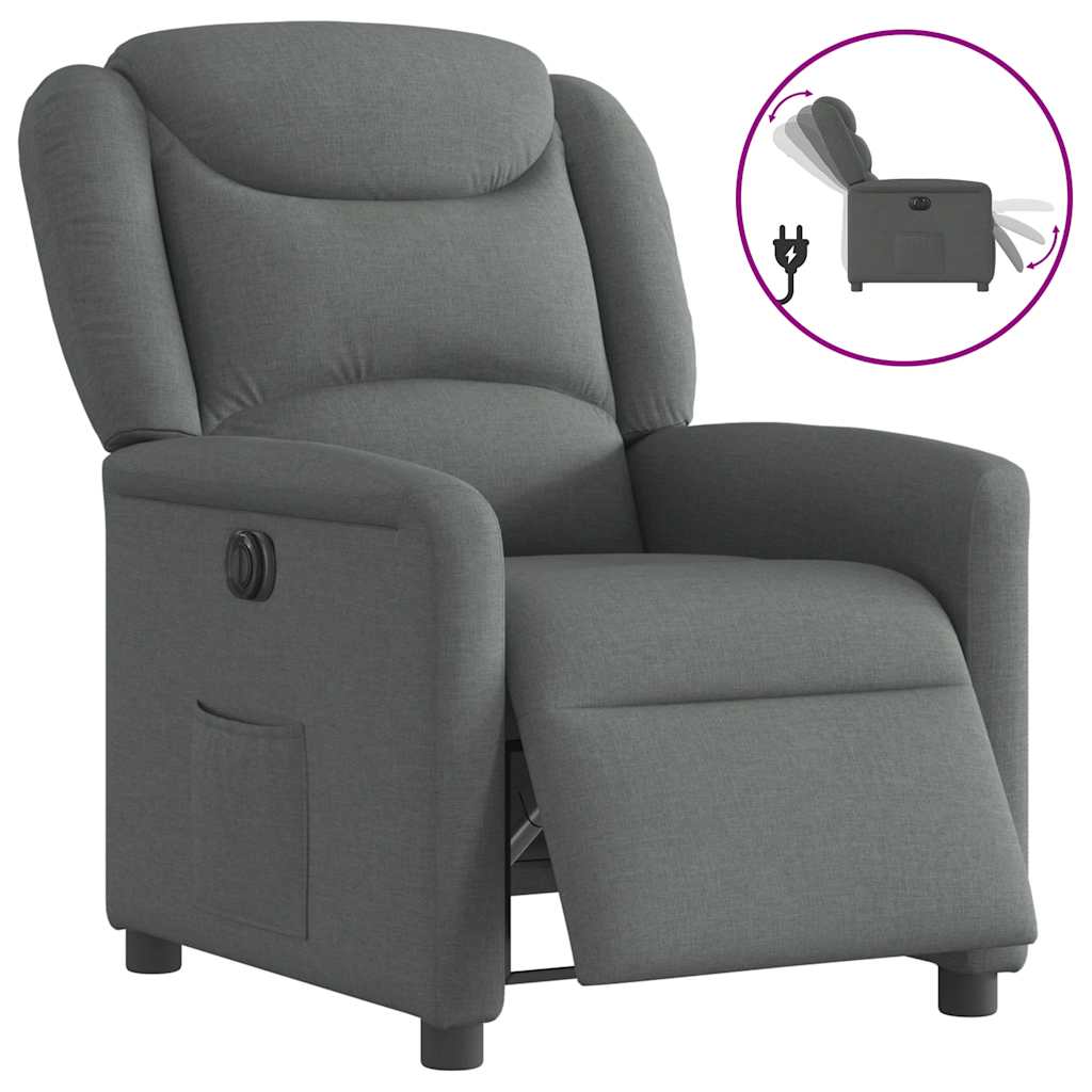 Fauteuil inclinable électrique Gris foncé Tissu - XIOS