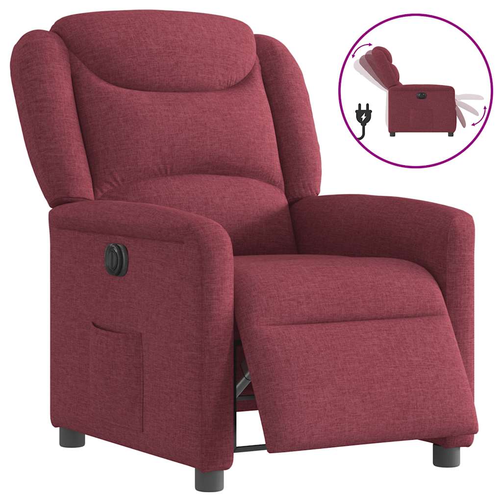 Fauteuil inclinable électrique Rouge bordeaux Tissu - XIOS