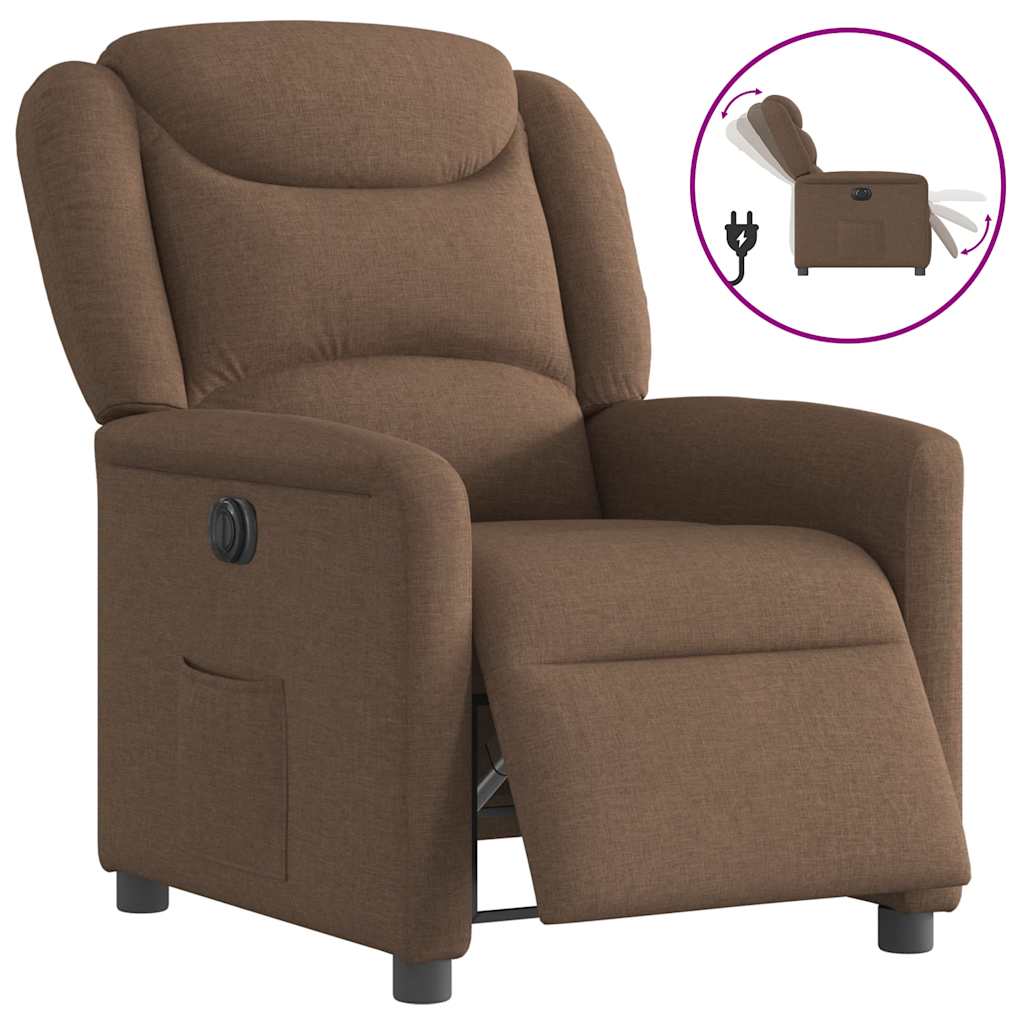 Fauteuil inclinable électrique Marron Tissu - XIOS