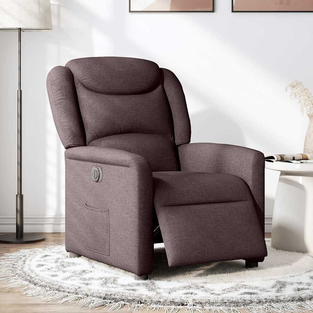 Fauteuil inclinable électrique Marron foncé Tissu - XIOS