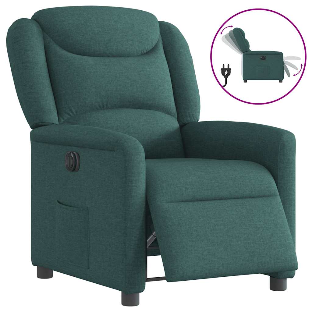 Fauteuil inclinable électrique Vert foncé Tissu - XIOS