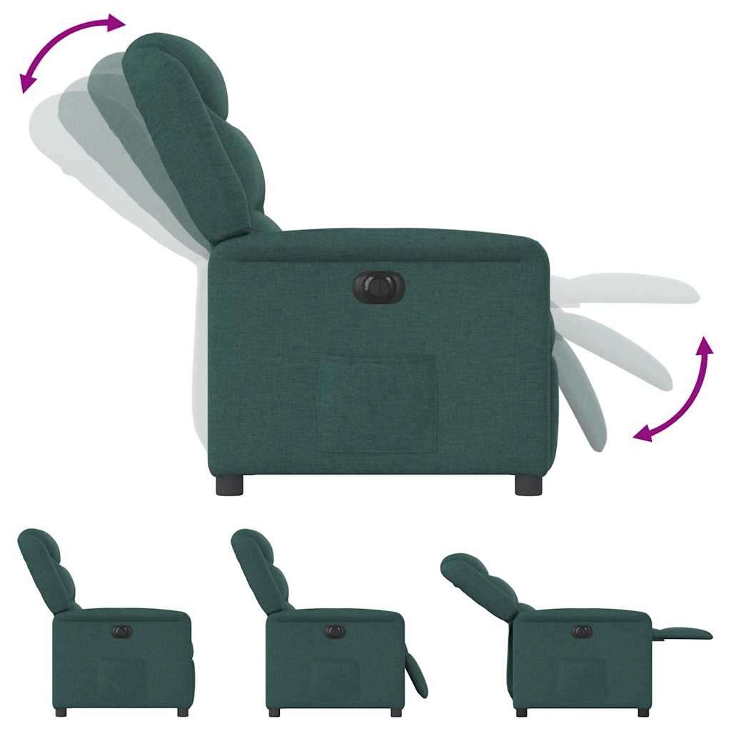 Fauteuil inclinable électrique Vert foncé Tissu - XIOS