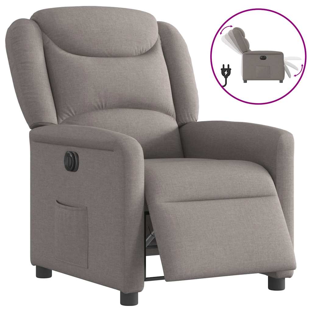 Fauteuil inclinable électrique Taupe Tissu - XIOS