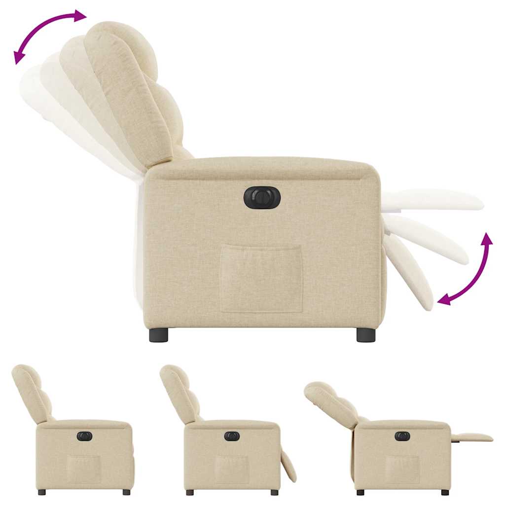 Fauteuil inclinable électrique Crème Tissu - XIOS